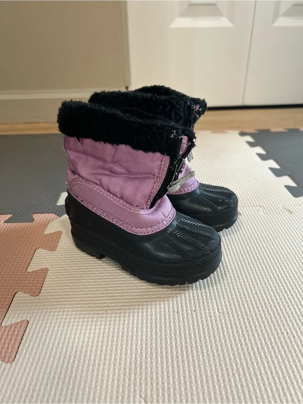 Kids Waterproof Snow Boots - Purple and Black